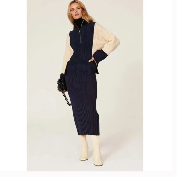 Victor Alfaro Sweater Colorblock Half Zip Sweater Wool Blend Medium -Large - Picture 3 of 12